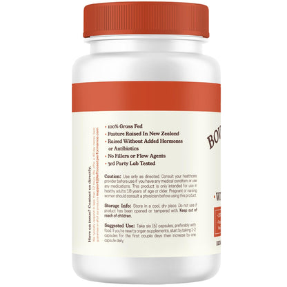 Left Coast Performance Grass-Fed Beef Heart & Liver Supplement | Pasture-Raised NZ | 180 Capsules