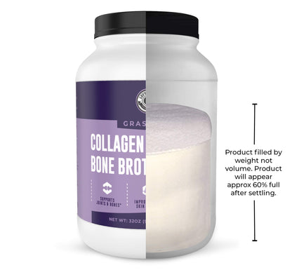 Left Coast Performance Collagen Bone Broth Powder – Grass-Fed, Unflavoured, 2lb (64 Servings)