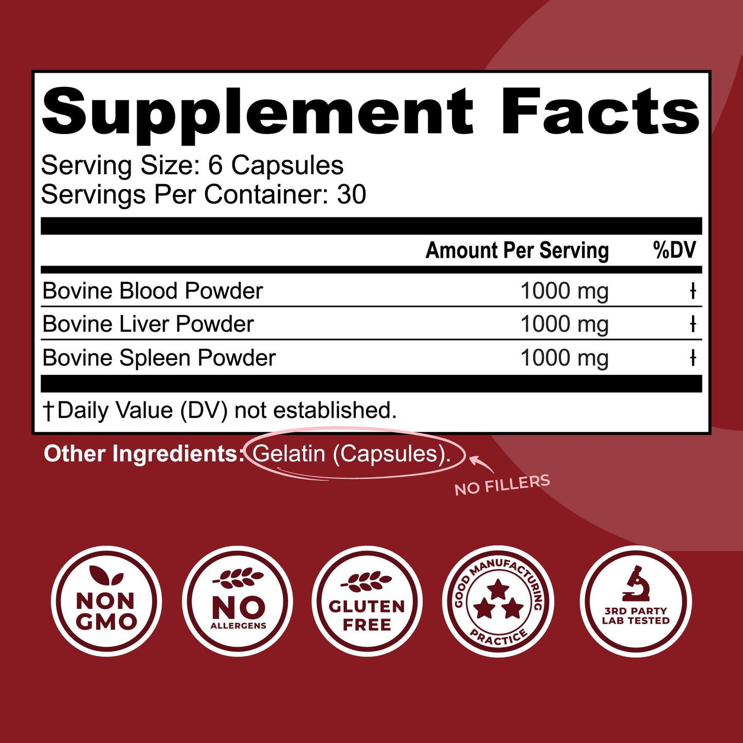 Left Coast Performance Grass-Fed Bovine Blood & Beef Liver Supplement – NZ Pasture Raised, Freeze-Dried, 180 Capsules