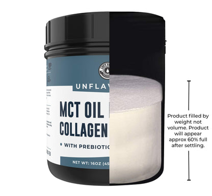 Left Coast Performance MCT Oil Powder with Acacia Fiber & Collagen Peptides – Prebiotic Collagen Protein, 10g MCTs from Coconut, Sugar Free Keto Coffee Creamer, Grass Fed, Unflavored, Gluten Free, 16 oz