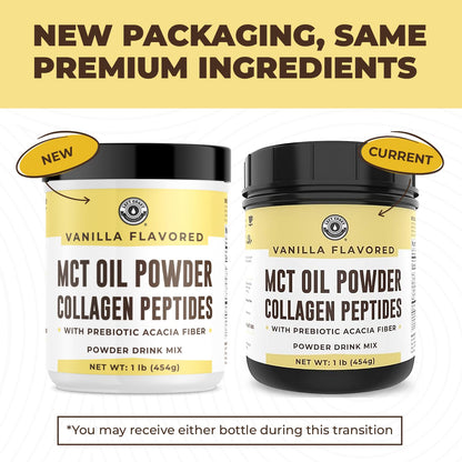 Left Coast Performance MCT Oil Powder with Acacia Fiber & Collagen – Vanilla, 16 oz