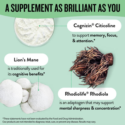Legendairy Milk Clever Girl: Focus Support with Lion’s Mane & Citicoline | Memory & Mental Clarity for Women | 30 Servings
