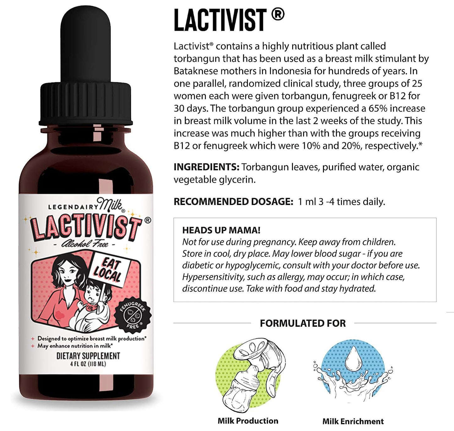 Legendairy Milk Lactivist Drops – Organic Torbangun Lactation Support, Alcohol Free, Made in USA
