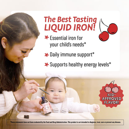 Legendairy Milk Organic Liquid Iron for Kids — Cherry Flavor, 60 Servings