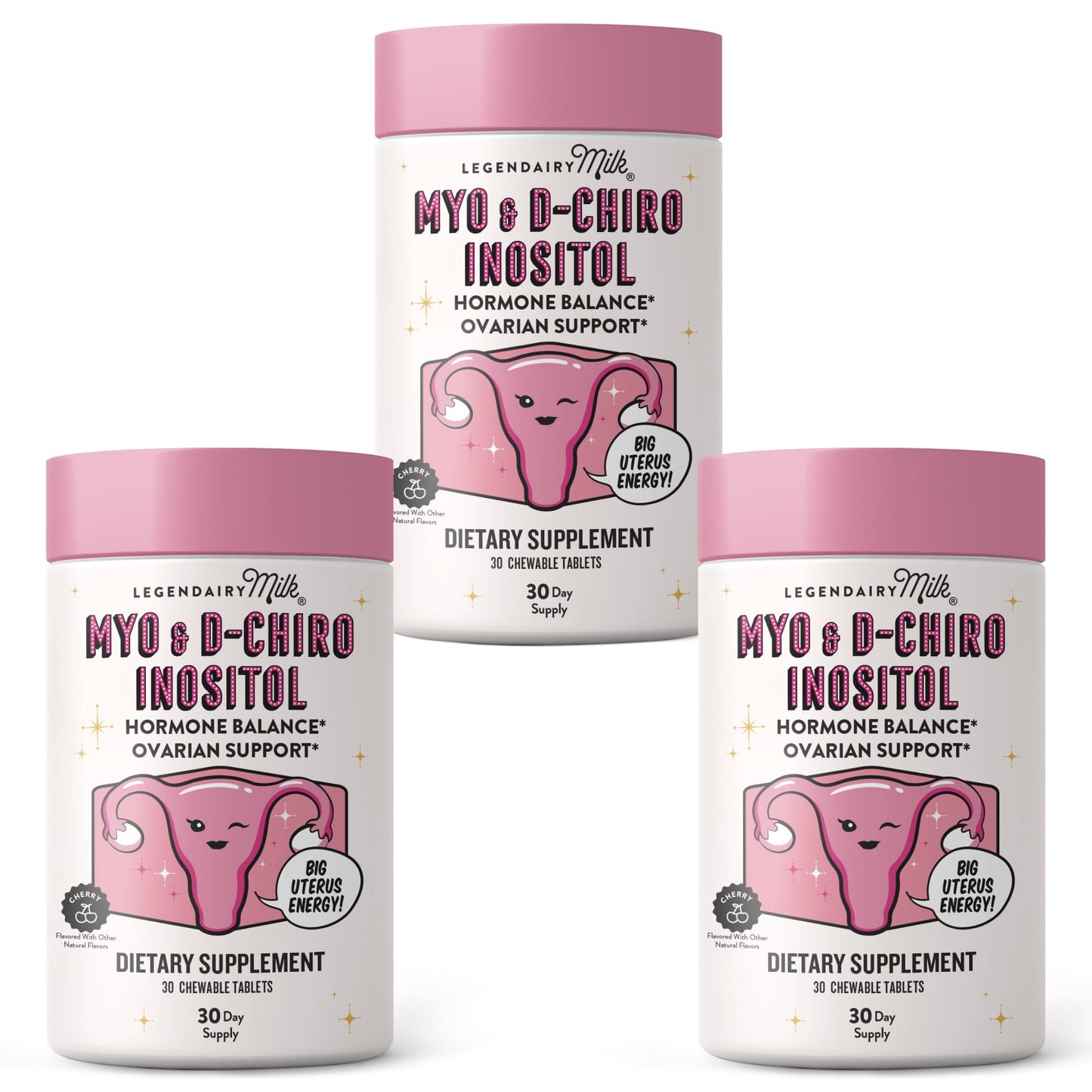 Legendairy Milk Pure Inositol Chewable Tablets 40:1 | Hormonal Balance & Fertility Support (90-Day Pack)