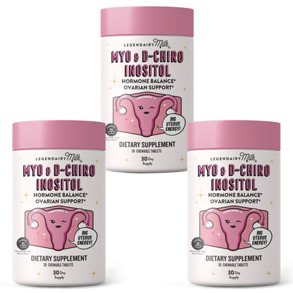 Legendairy Milk Pure Inositol Chewable Tablets 40:1 | Hormonal Balance & Fertility Support (90-Day Pack)