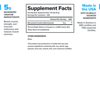 LEGION Micronized Creatine Monohydrate – Clean Unflavored Powder (100 Servings)