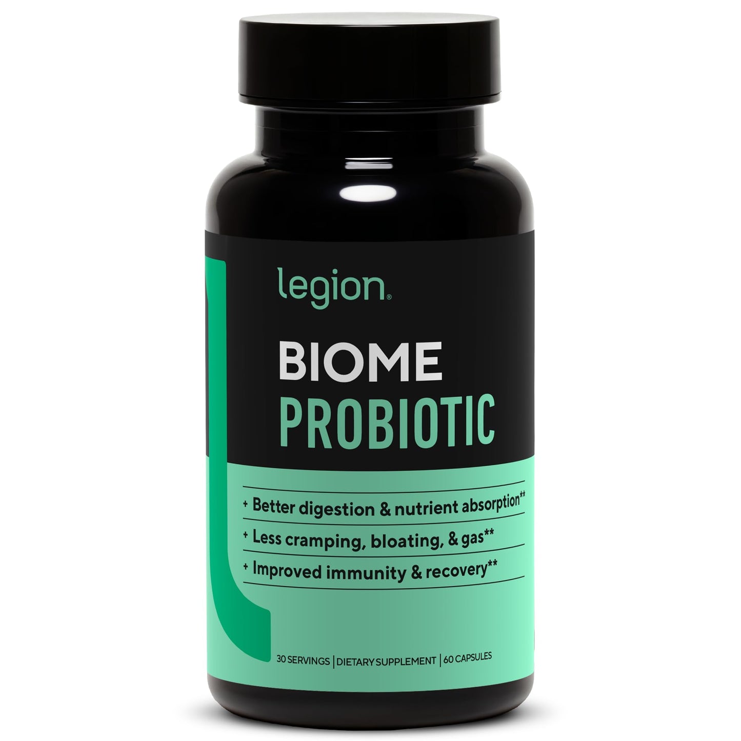LEGION Biome Probiotic - Natural Gut Health Support for Women & Men | 30 Servings