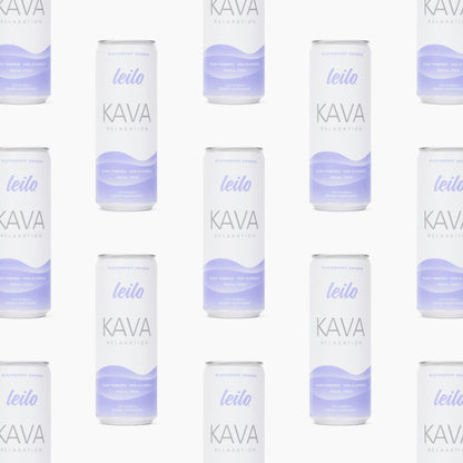 LEILO Kava Powered Sparkling Relaxation Drink – Blackberry Orange 12-Pack | Non-ALC Calming Beverage | 12 fl oz Cans