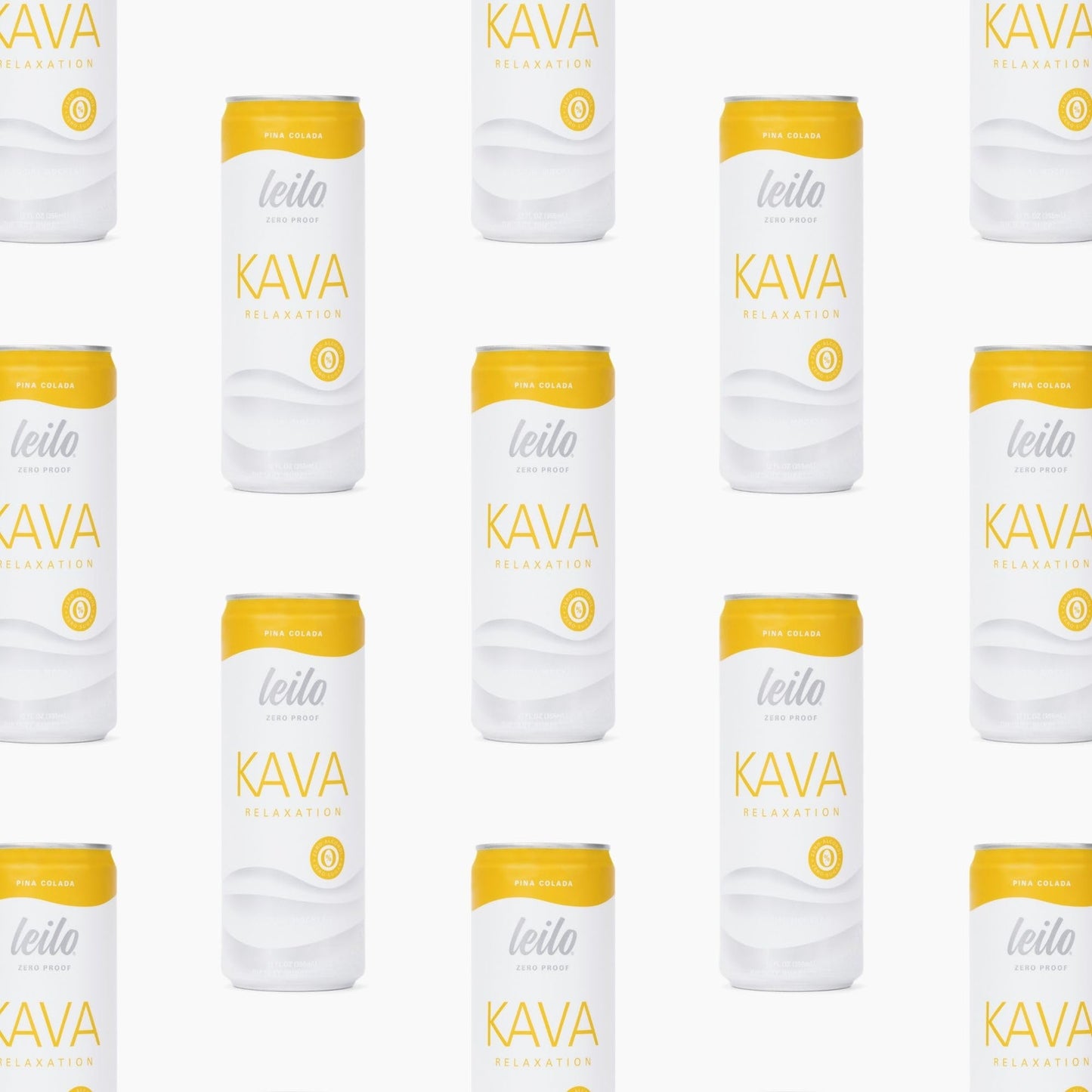 LEILO Kava Powered Pina Colada Mocktail – Sugar-Free, 12-Pack, 10 Cal Per Can, Non-Alcoholic