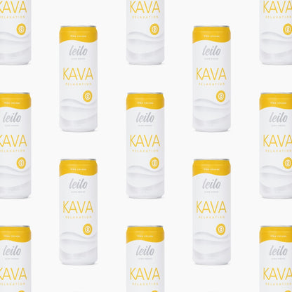 LEILO Kava Powered Pina Colada Mocktail – Sugar-Free, 12-Pack, 10 Cal Per Can, Non-Alcoholic