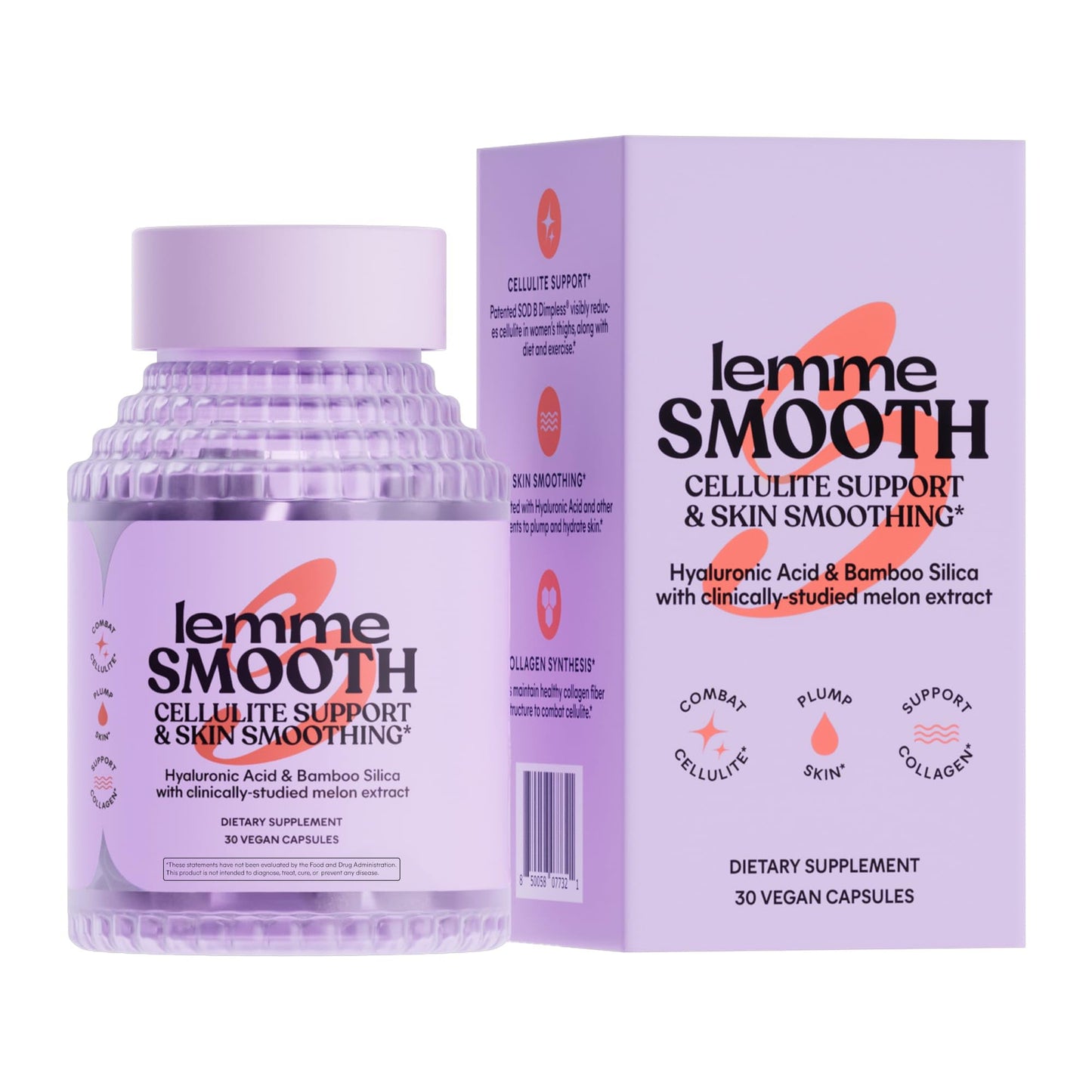 Lemme Smooth Anti Cellulite Capsules for Women – Thigh Smoothing & Skin Hydration (30 ct)