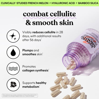 Lemme Smooth Anti Cellulite Capsules for Women – Thigh Smoothing & Skin Hydration (30 ct)