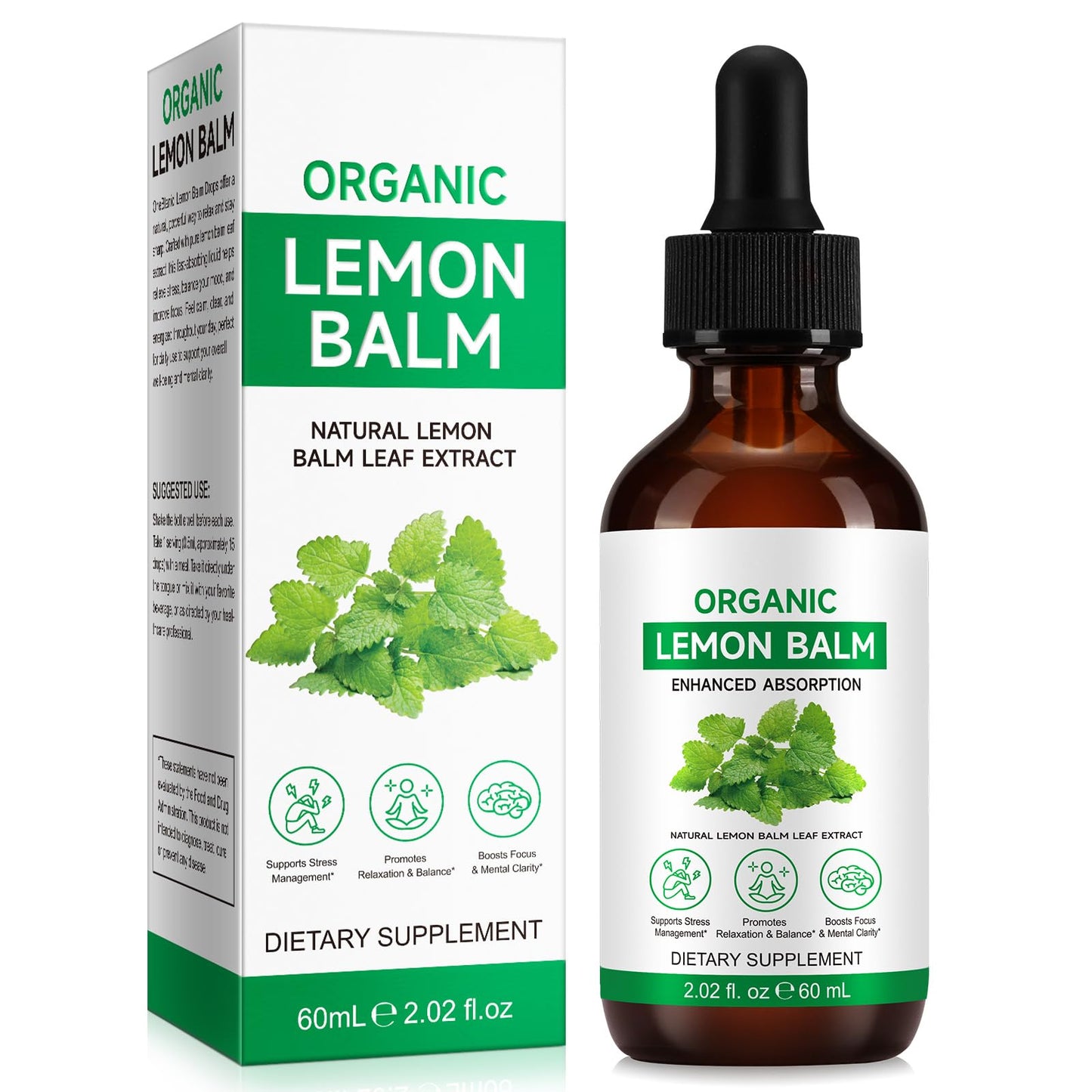 Lemon Balm Extract - Alcohol-Free Tincture (590mg per dose) - Natural Organic Lemon Balm Liquid for Relaxation | 2.02 Fl Oz
