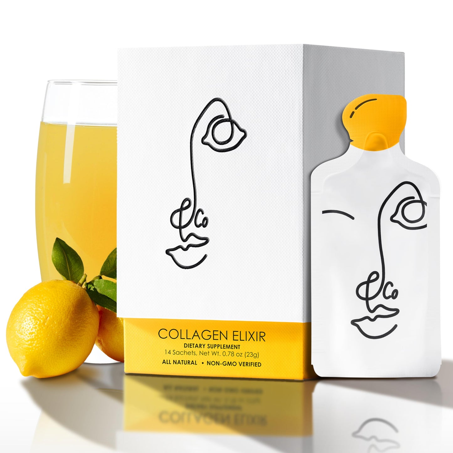 LEMON & CO. Liquid Collagen for Women – 5000mg Marine Collagen, Organic Lemon & Vitamin C