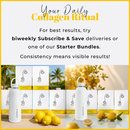 LEMON & CO. Liquid Collagen for Women – 5000mg Marine Collagen, Organic Lemon & Vitamin C