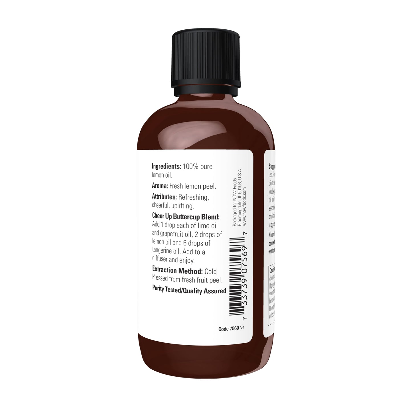 NOW Foods Lemon Essential Oil - 4 oz | Pure, Cold-Pressed & Vegan