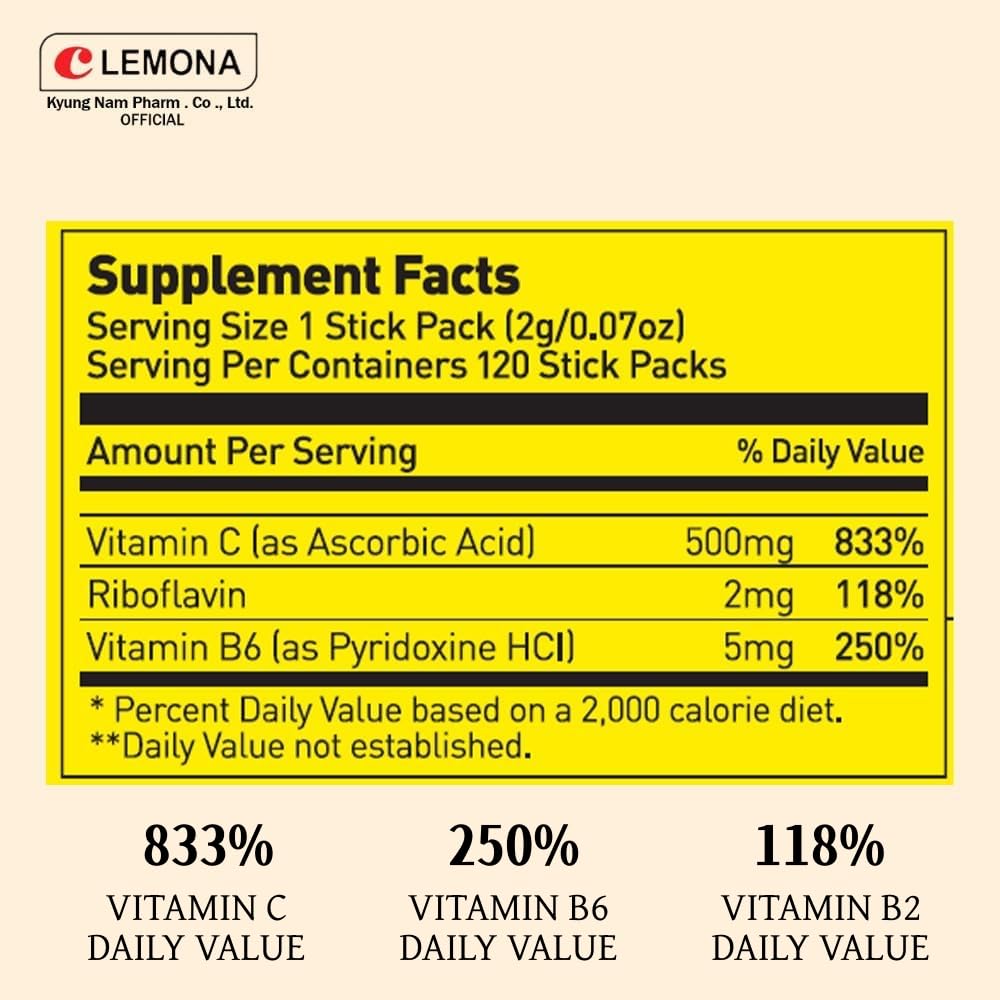 LEMONA 500mg Vitamin C Sticks – Kyung Nam Pharm | On-The-Go Immune Support