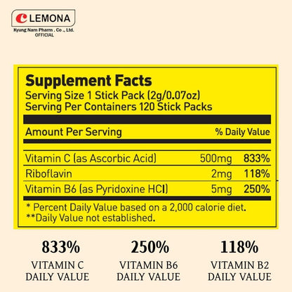 LEMONA 500mg Vitamin C Sticks – Kyung Nam Pharm | On-The-Go Immune Support