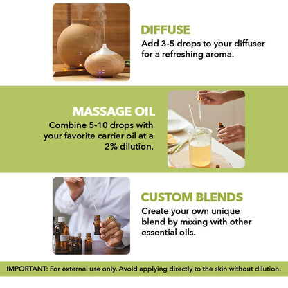 Majestic Pure Lemongrass Essential Oil - 100% Pure & Natural, 3.4 Fl Oz, Dropper Bottle