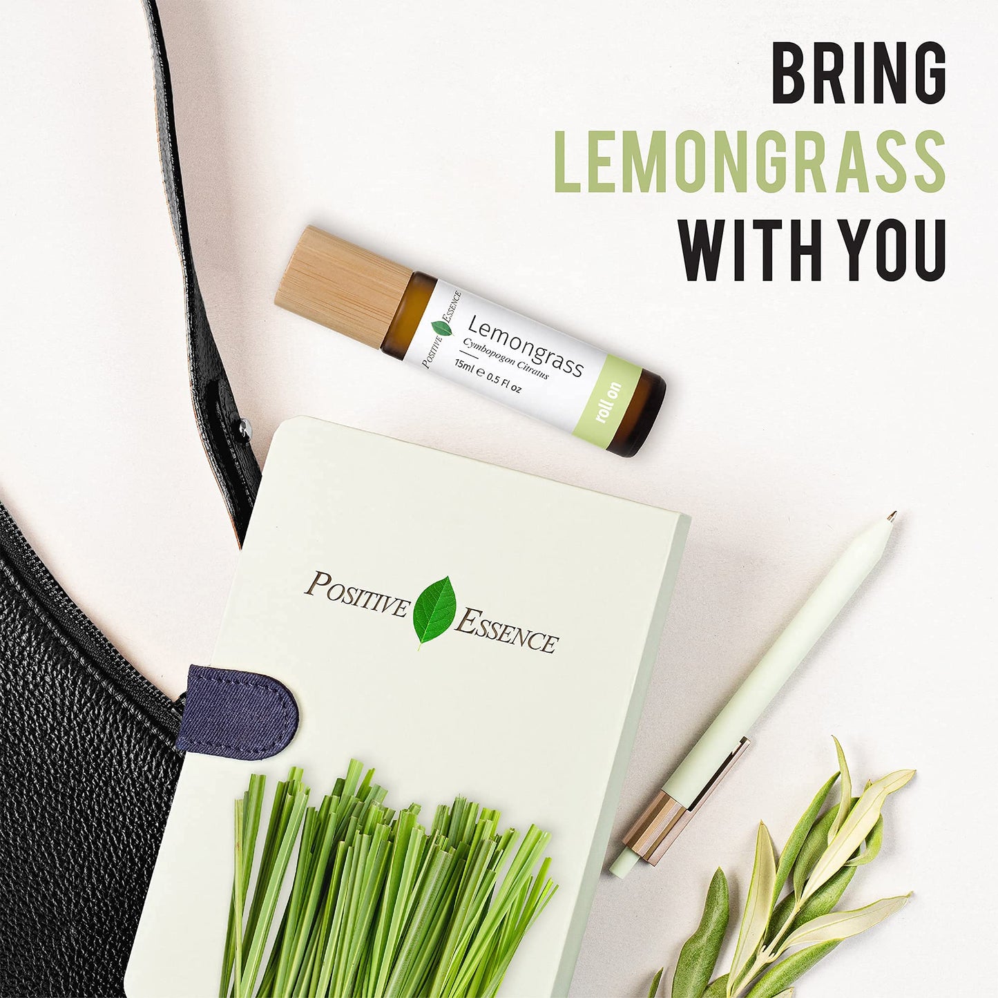 Lemongrass Essential Oil Roll-On – Pre-Diluted with Jojoba (10 mL) | Travel Size
