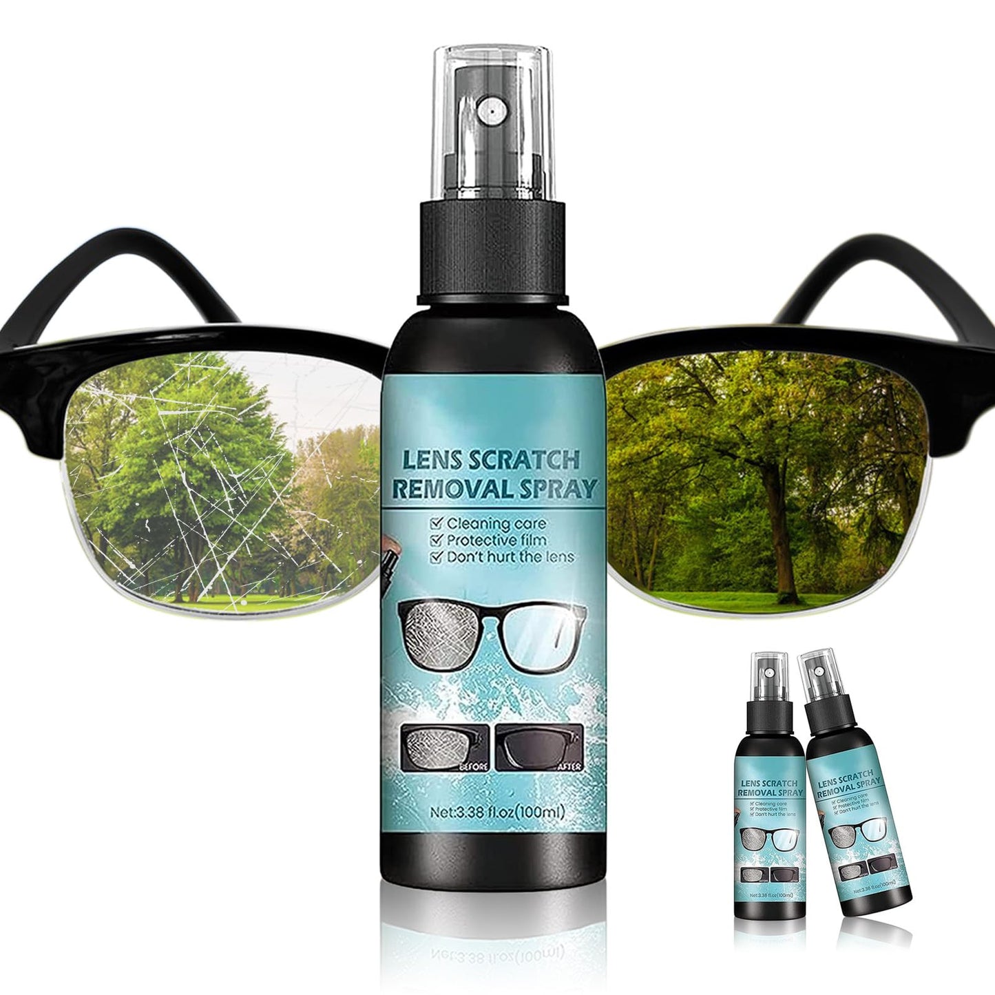 Lens Scratch Remover for Eyeglasses – Pack of 2 (3.38 fl oz each)