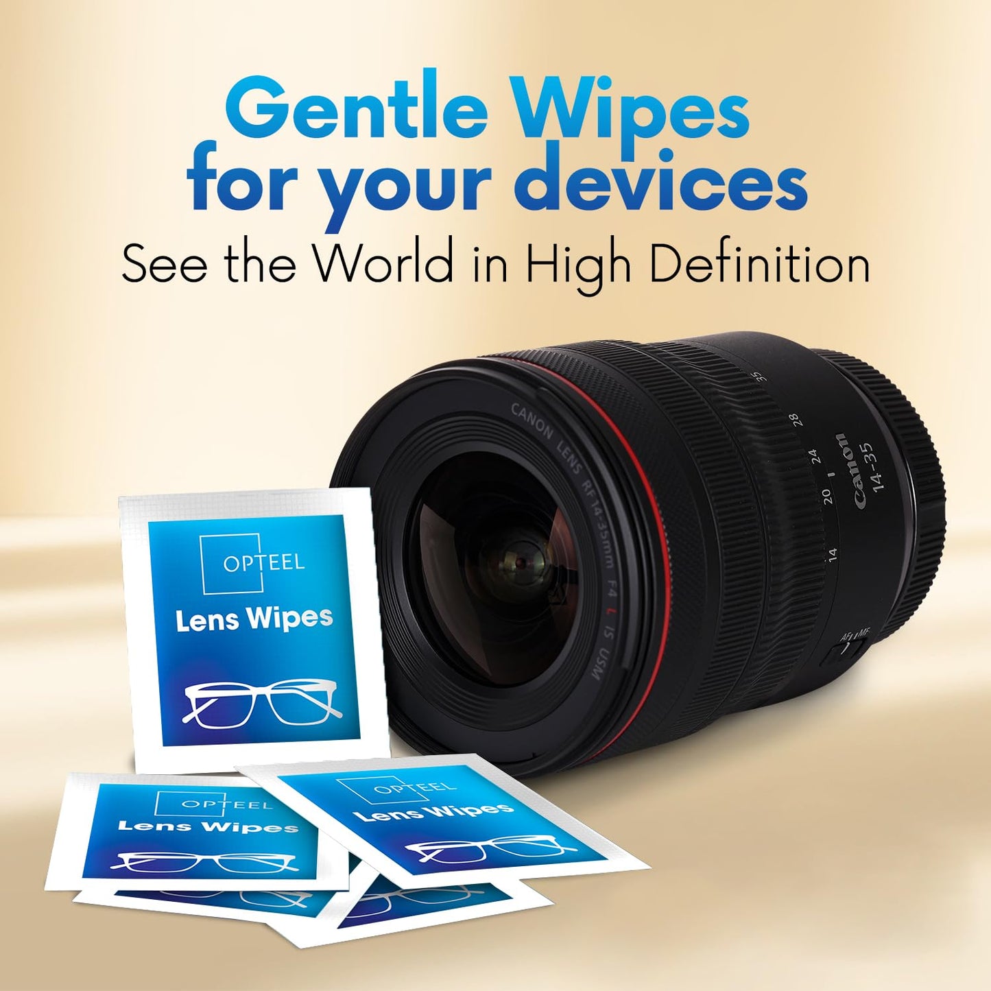 Lens Wipes for Eyeglasses: 500-Count Pre-moistened Cleaning Wipes, Scratch-Free & Streak-Free