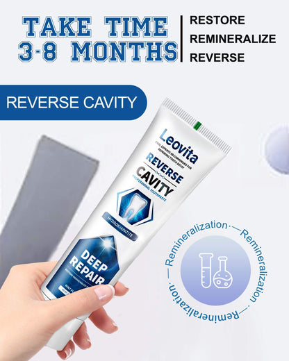 Leovita Cavity Reversing Toothpaste for Adults | Hydroxyapatite Remineralizing, Fluoride & SLS Free | 3.52 oz