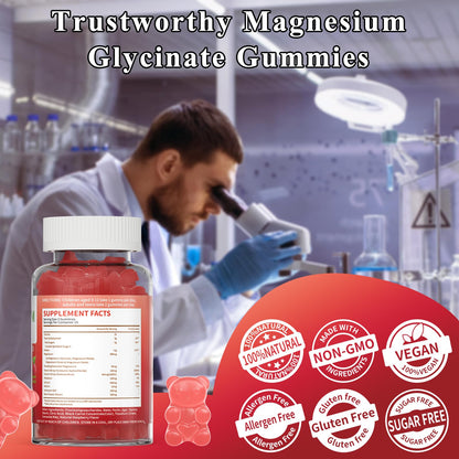 LETSCOL Magnesium Glycinate Gummies 800mg – Sugar Free, Sleep & Calm Support (Adults & Kids)