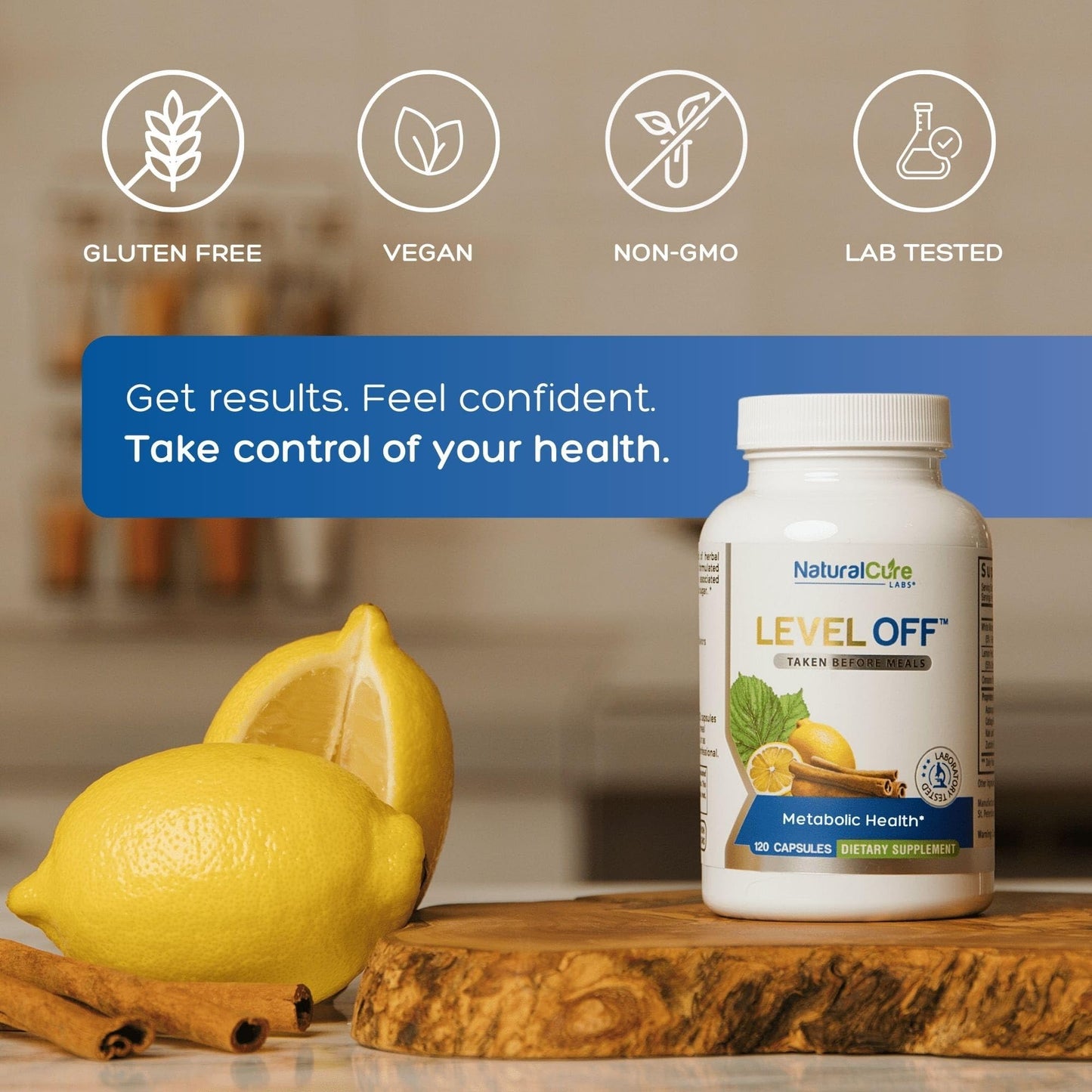 Natural Cure Labs Level Off Anti Spike – Glucose Support Capsules (120 Count)