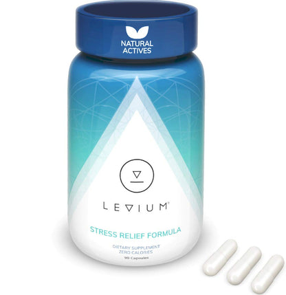 Levium Maximum Strength Stress Relief Supplement | Calming Mood Support with KSM-66 Ashwagandha, GABA & Magnesium | 90 Capsules