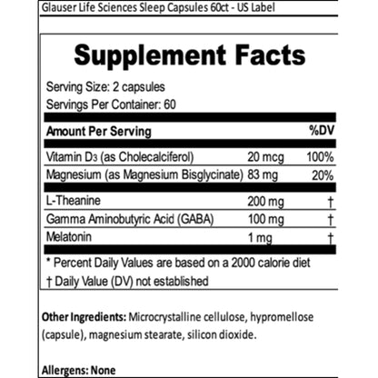 Levium Sleep Formula Supplement | Natural Relaxation Capsules with Melatonin, GABA, L-Theanine, Magnesium | 60 Count Bottle – 30 Day Supply