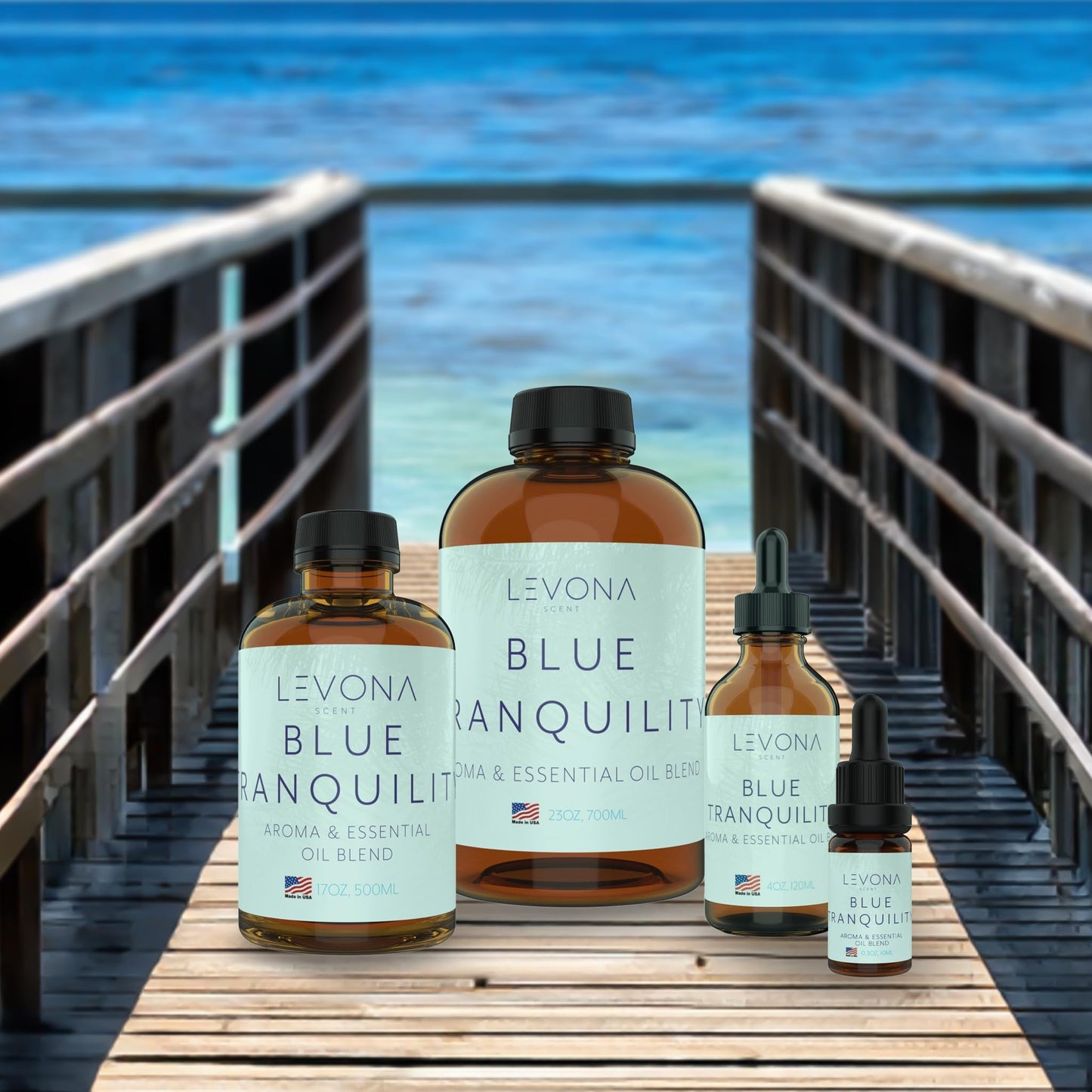 Levona Scent Pure Essential Oils - Blue Tranquility Aromatherapy Oil (500 ml)