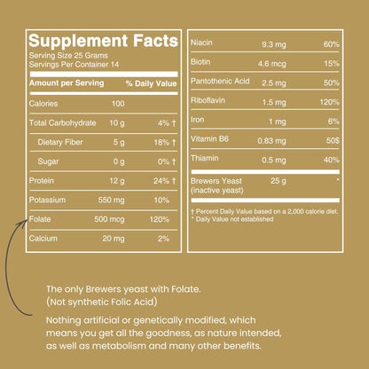 Lewis Labs Brewer's Yeast Flakes – Rich in B-Vitamins & Amino Acids | Vegan, Gluten-Free | Unsweetened, 2 Pack