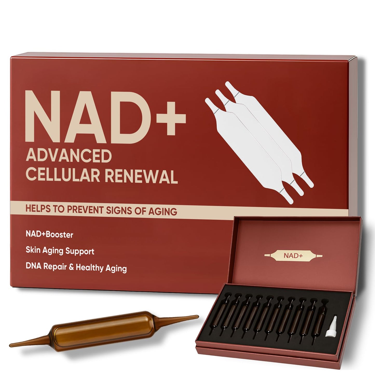 Lexenic NAD+ Advanced Cellular Renewal – 1200mg Liquid NAD+ Supplement for Energy, Focus & Anti-Aging | 10 Vials