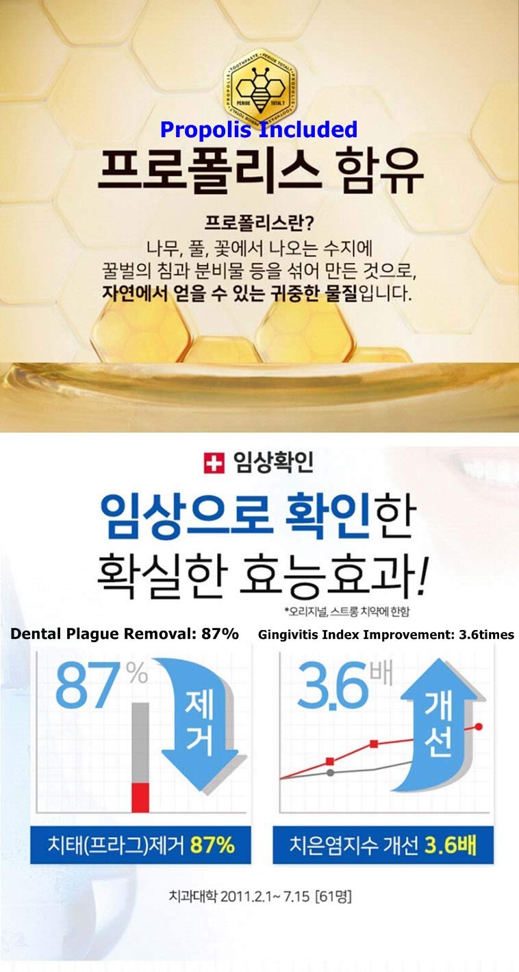 LG Total 7 Perioe Original Advance Toothpaste 4.23oz (120g) – 3-Pack (Korea)