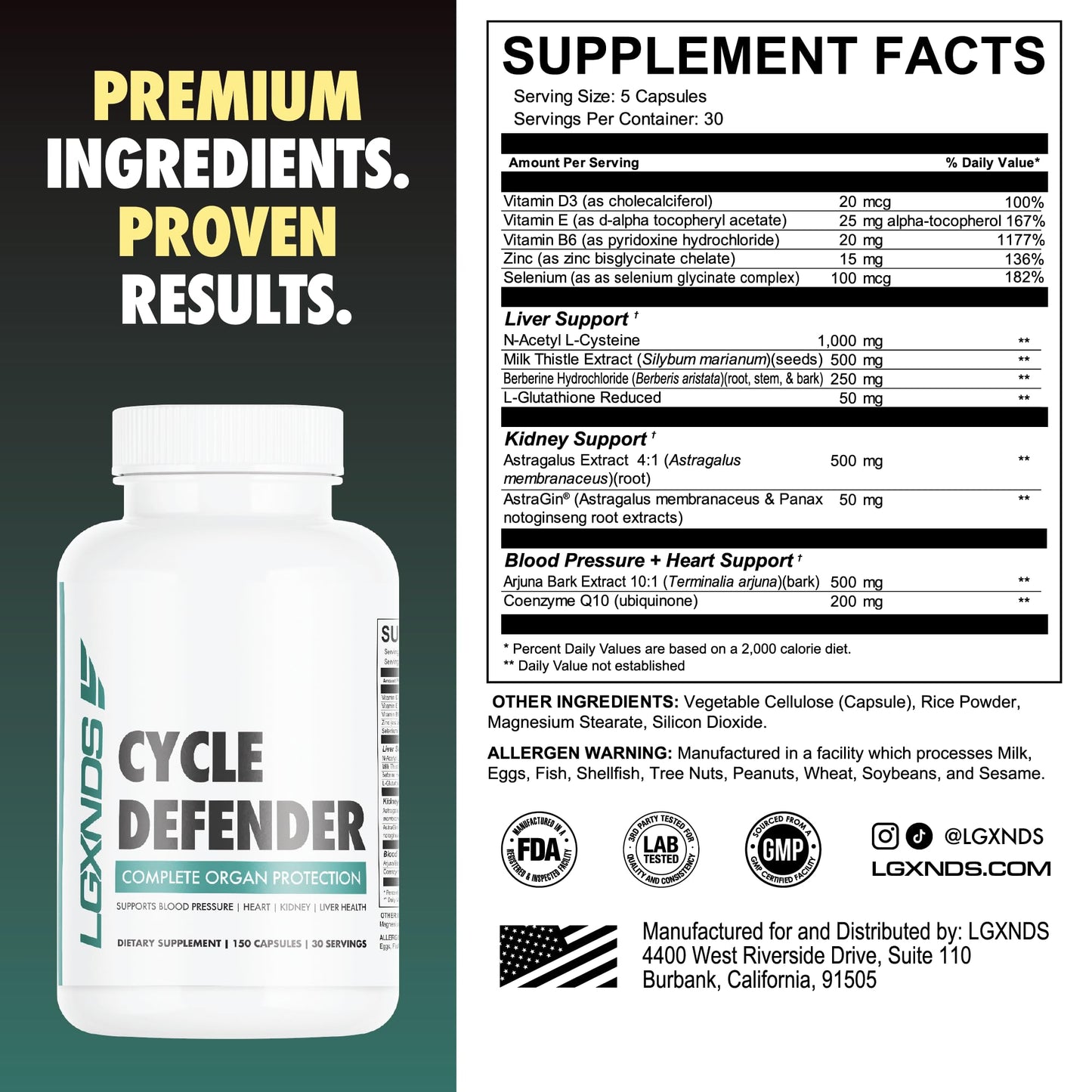 LGXNDS Cycle Defender – Liver, Kidney & Heart Health Support | 1 Month