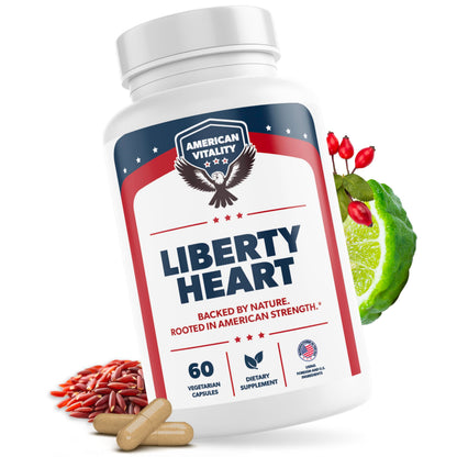 AMERICAN VITALITY Liberty Heart – Berberine, Red Yeast Rice & Citrus Bergamot for Heart Wellness – 60 Capsules