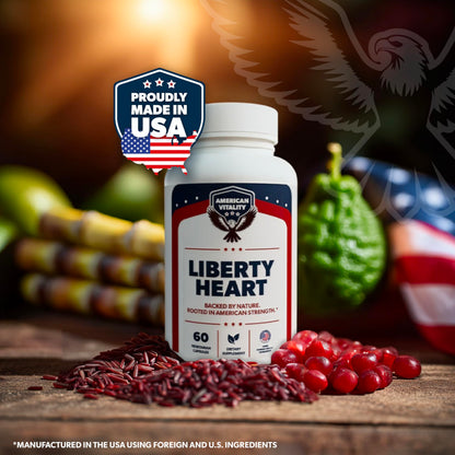 AMERICAN VITALITY Liberty Heart – Berberine, Red Yeast Rice & Citrus Bergamot for Heart Wellness – 60 Capsules