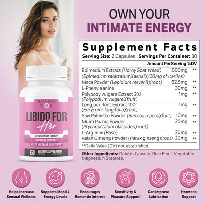 Libido for HER - Libido Booster for Women | 60 Capsules | 3rd Party Tested