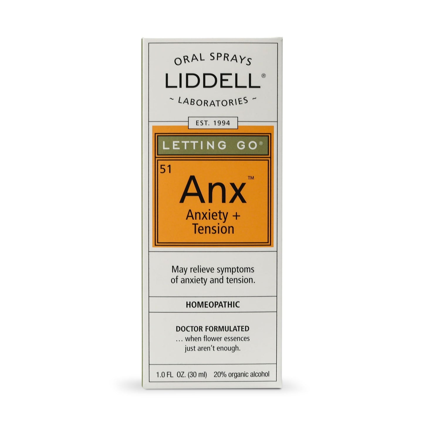 Liddell Letting Go - Homeopathic Oral Spray for Anxiousness, Stress & Restlessness | Natural Calm Spray 1.0 fl oz