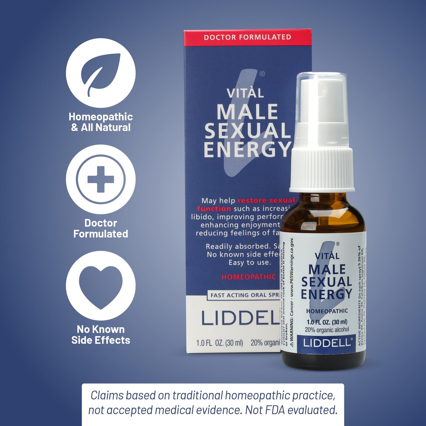 Liddell Homeopathic Vital Male Sexual Energy - 1fl oz (Pack of 2)
