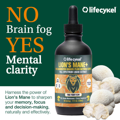 Life Cykel This is It Pack: Chaga, Lion's Mane & Cordyceps – Full-Spectrum Mushroom Extract for Energy, Clarity & Immune Support | Vegan, Non-GMO