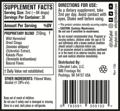 Life Cykel This is It Pack: Chaga, Lion's Mane & Cordyceps – Full-Spectrum Mushroom Extract for Energy, Clarity & Immune Support | Vegan, Non-GMO