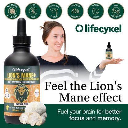 Life Cykel This is It Pack: Chaga, Lion's Mane & Cordyceps – Full-Spectrum Mushroom Extract for Energy, Clarity & Immune Support | Vegan, Non-GMO