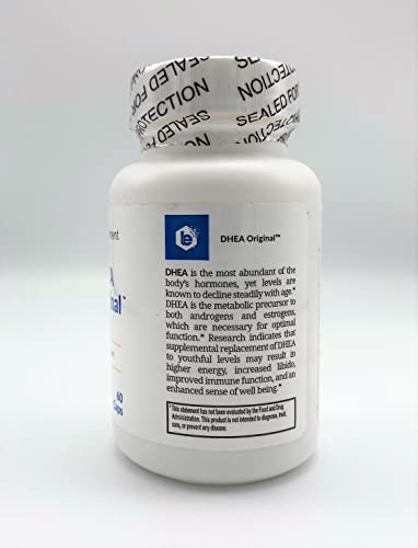 Life Enhancement DHEA Original – 25 mg DHEA + 4 mg Vitamin C | 60 Servings