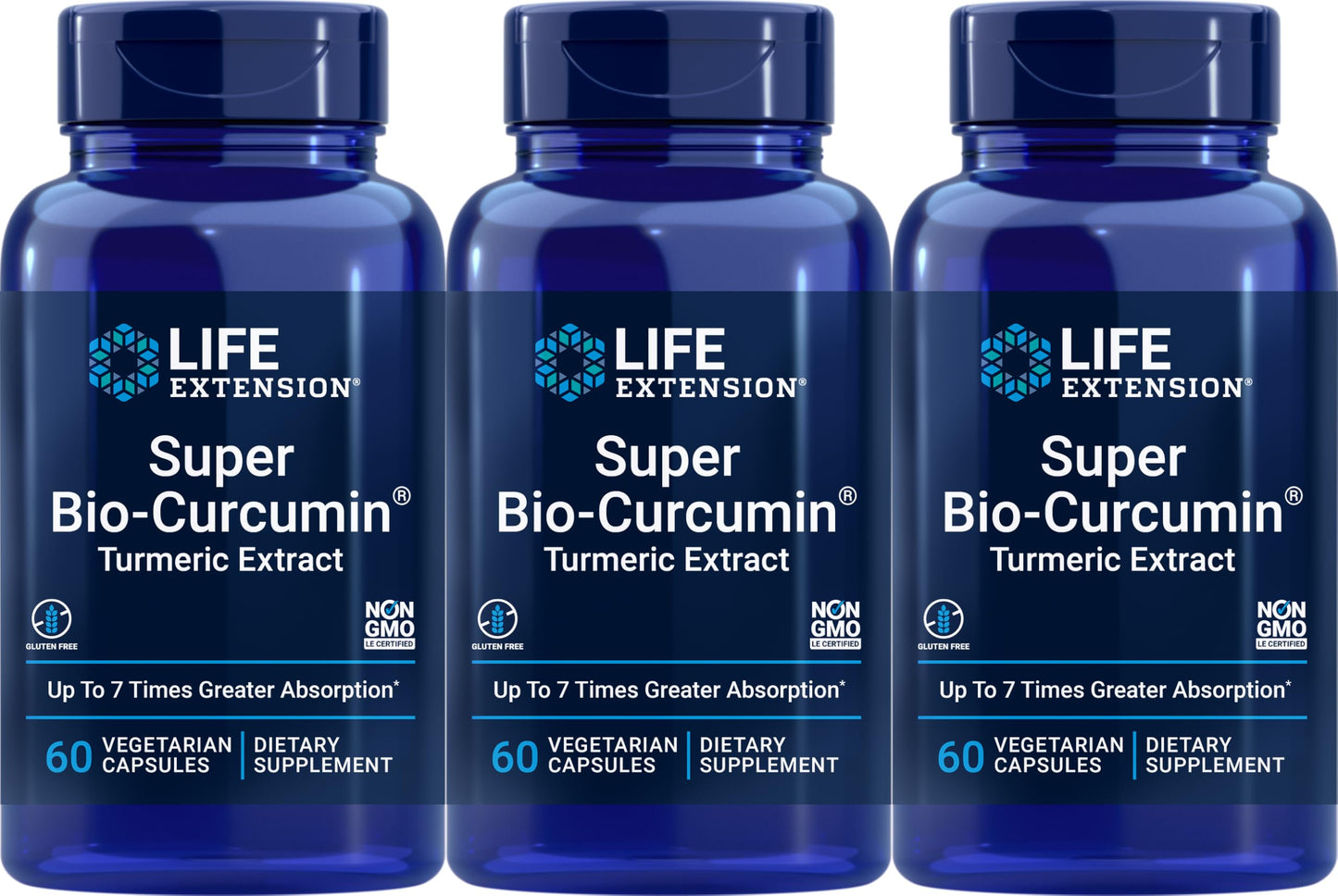 Life Extension Super Bio-Curcumin Turmeric Extract 400 mg - 60 Vegetarian Capsules (Pack of 3)