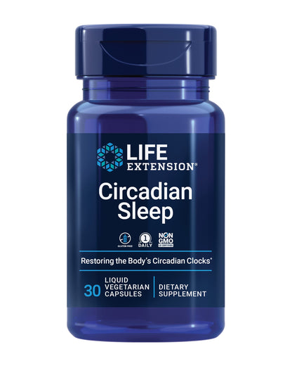 Life Extension Circadian Sleep – Melatonin 1.5 mg with Nobiletin for Sleep Support | Gluten Free, Non-GMO, Vegetarian | 30 Capsules