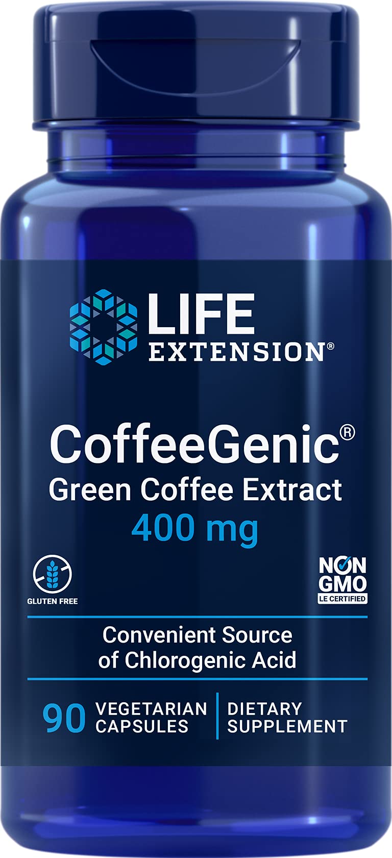 Life Extension CoffeeGenic Green Coffee Extract 50% Chlorogenic Acid — 90 Capsules