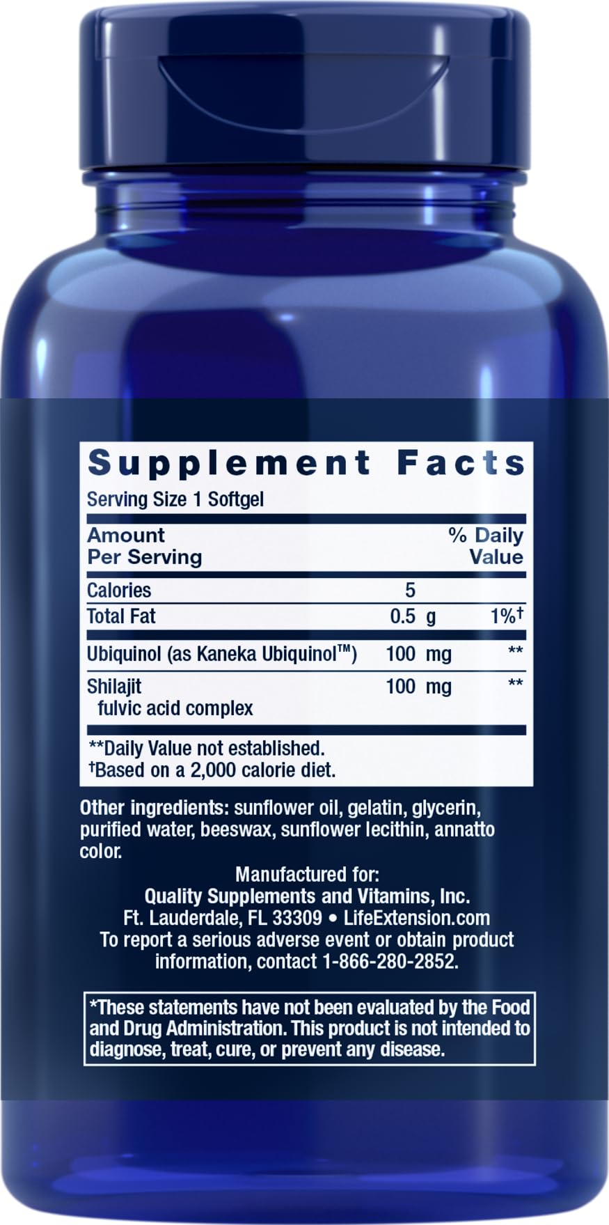 Life Extension COQ10 Super Ubiquinol 100mg with Enhanced Mitochondrial Support - 90 Softgels